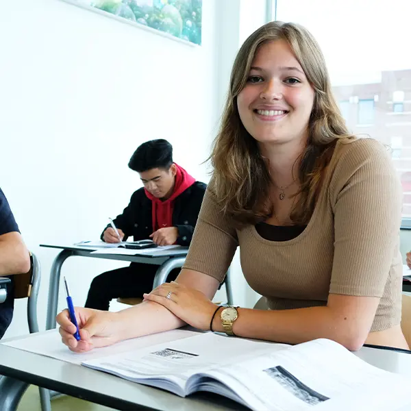 Leerling volgt examentraining